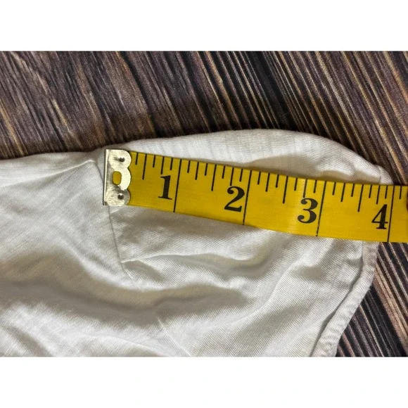 Lilly Pulitzer T Shirt Womens M White Pima Cotton Ruffle Hem V Neck Casual - Picture 9 of 12